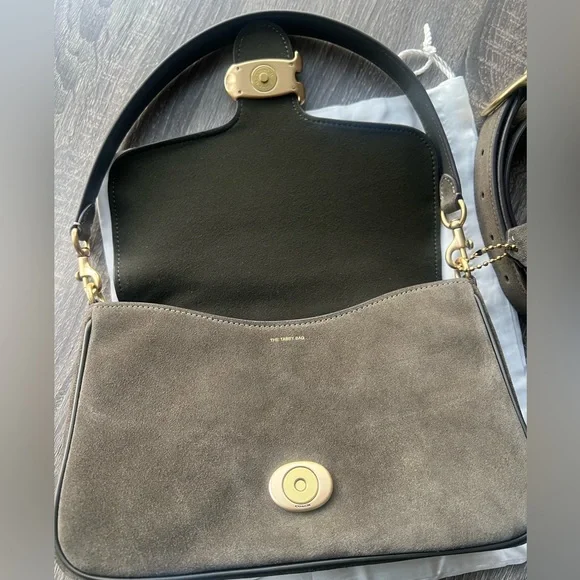 Coach Soft Tabby in Olive Suede - Picture 6 of 12